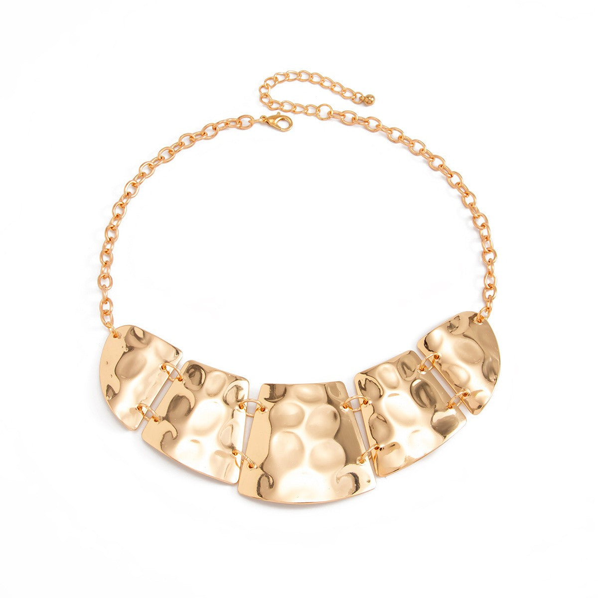 Statement Hammered Geometric Collar Necklace