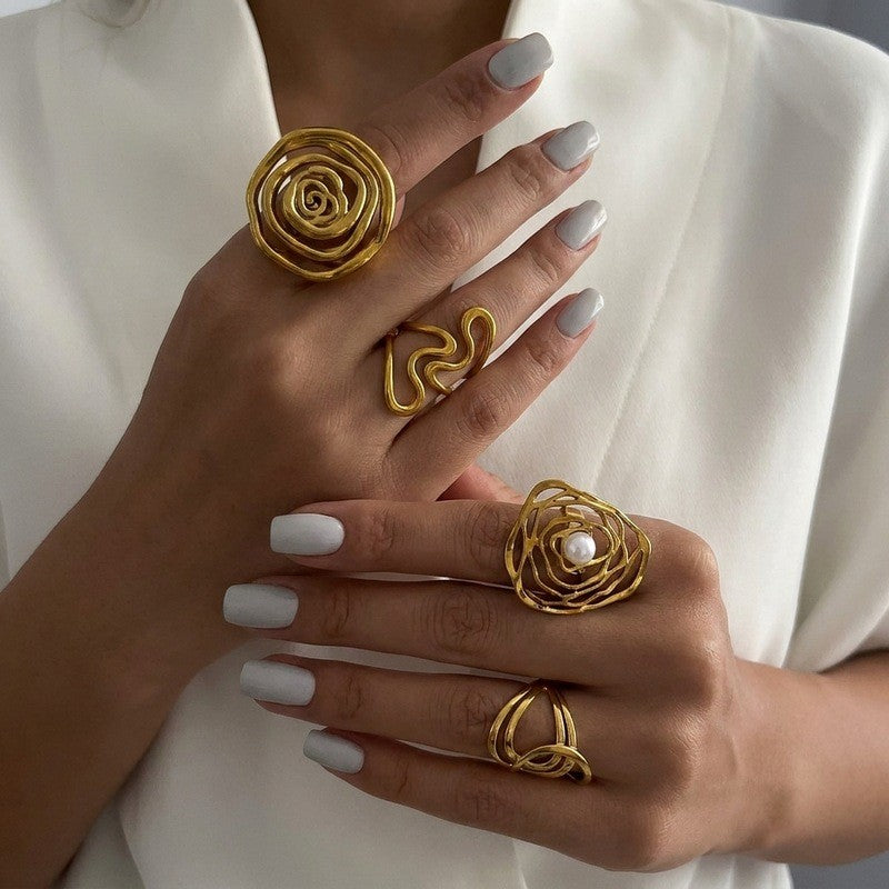 Classy Wire Wrapped Rose Open Ring