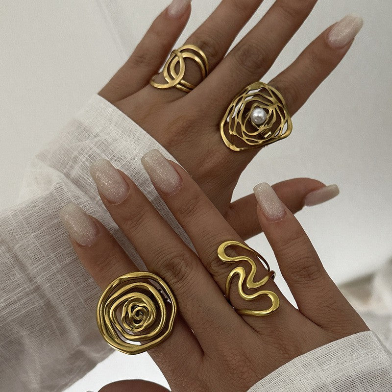 Classy Wire Wrapped Rose Open Ring