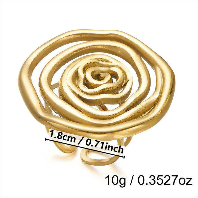 Classy Wire Wrapped Rose Open Ring