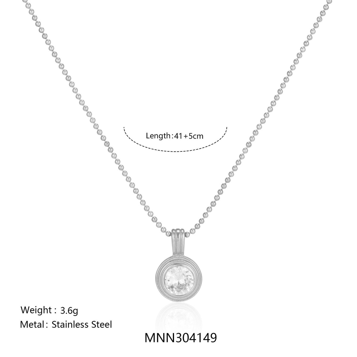 18k Dainty Layered Solitaire Bead Necklace