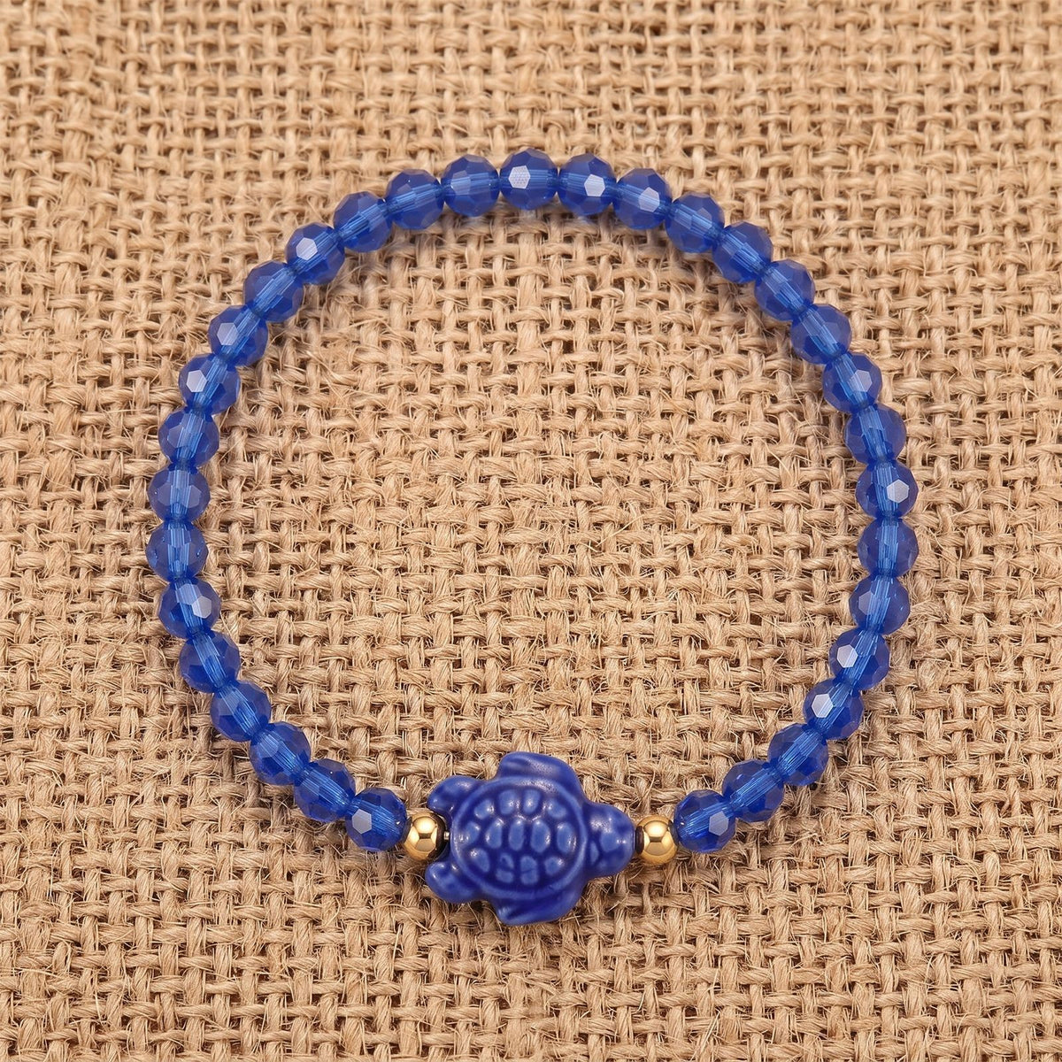 Colorful Faceted Glass Turtle Bracelet