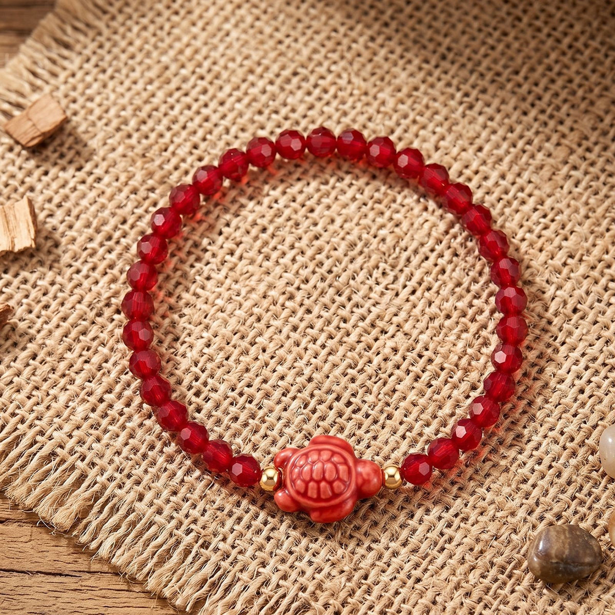 Colorful Faceted Glass Turtle Bracelet