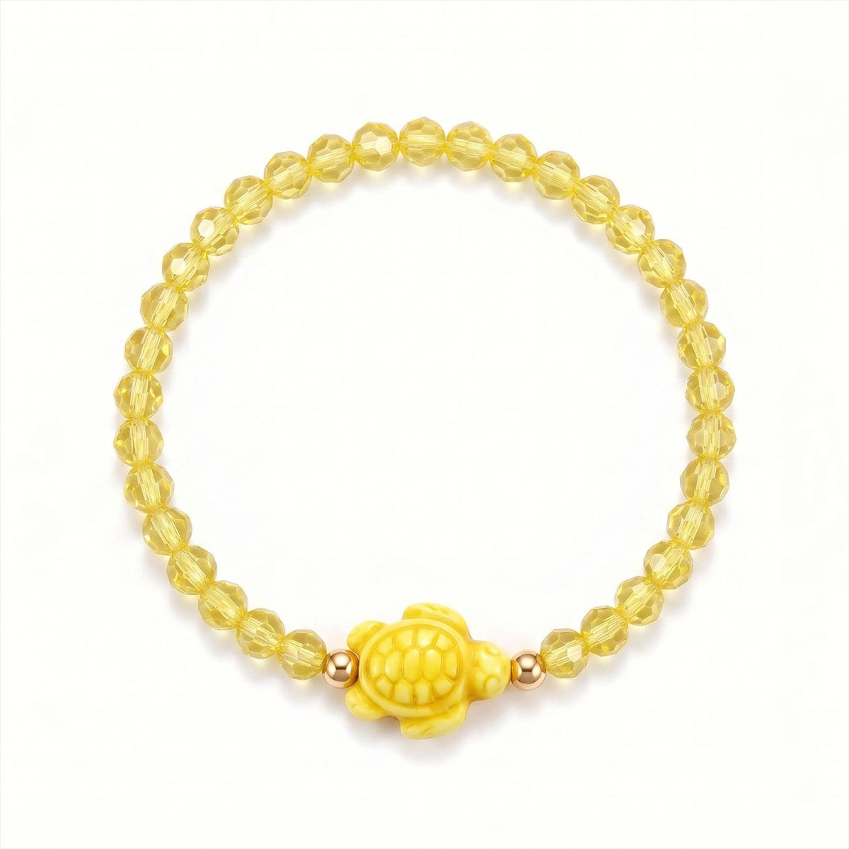 Colorful Faceted Glass Turtle Bracelet