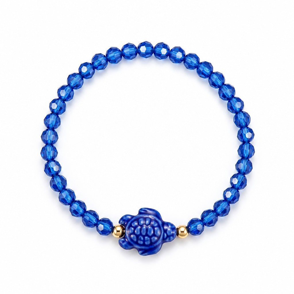 Colorful Faceted Glass Turtle Bracelet