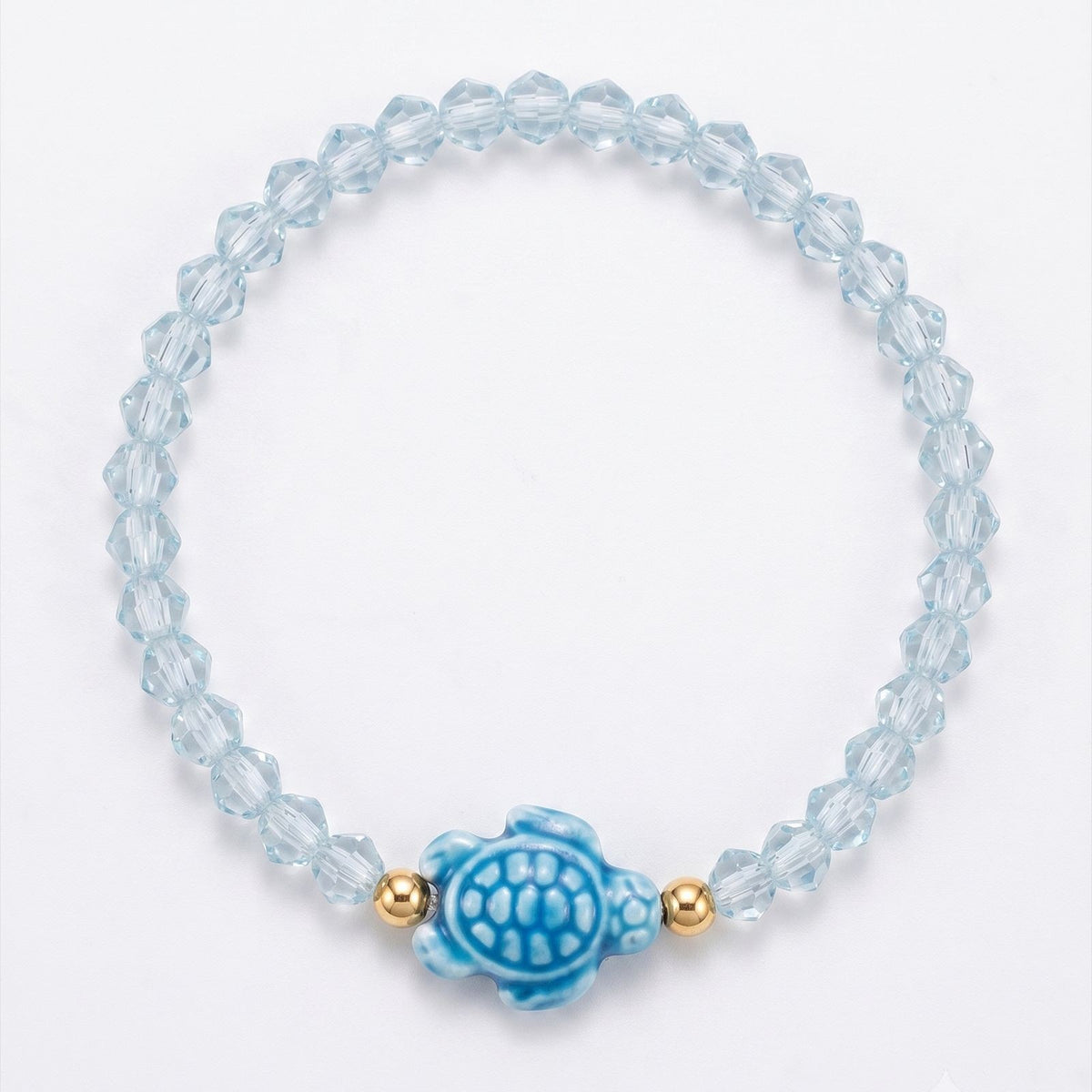 Colorful Faceted Glass Turtle Bracelet