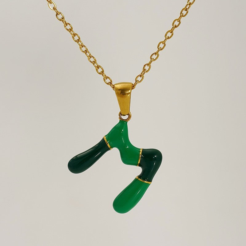 Playful Colorful Enamel Initial Necklace