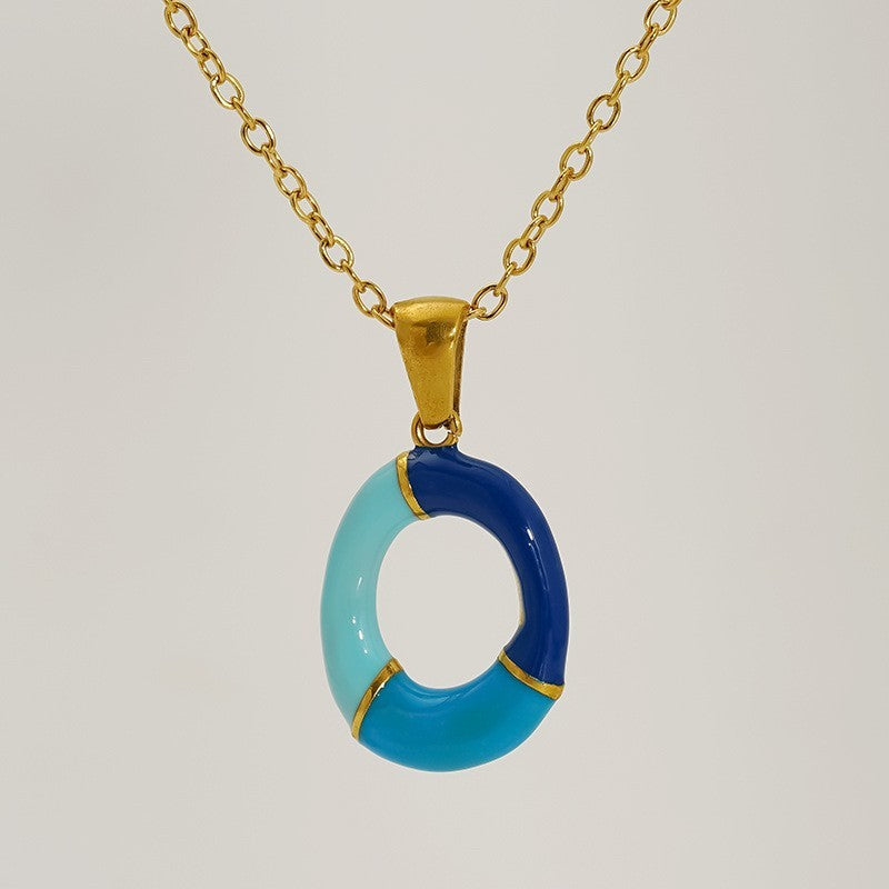 Playful Colorful Enamel Initial Necklace