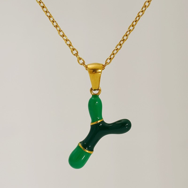 Playful Colorful Enamel Initial Necklace