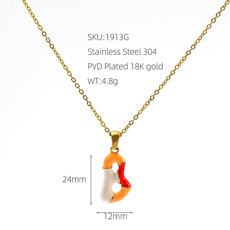 Playful Colorful Enamel Initial Necklace