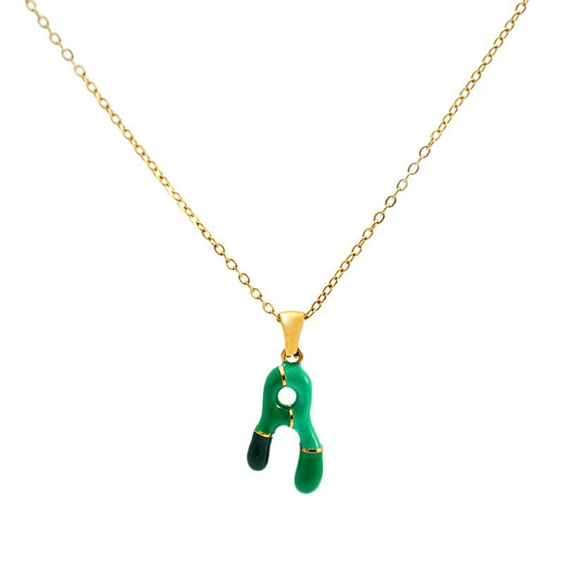 Playful Colorful Enamel Initial Necklace