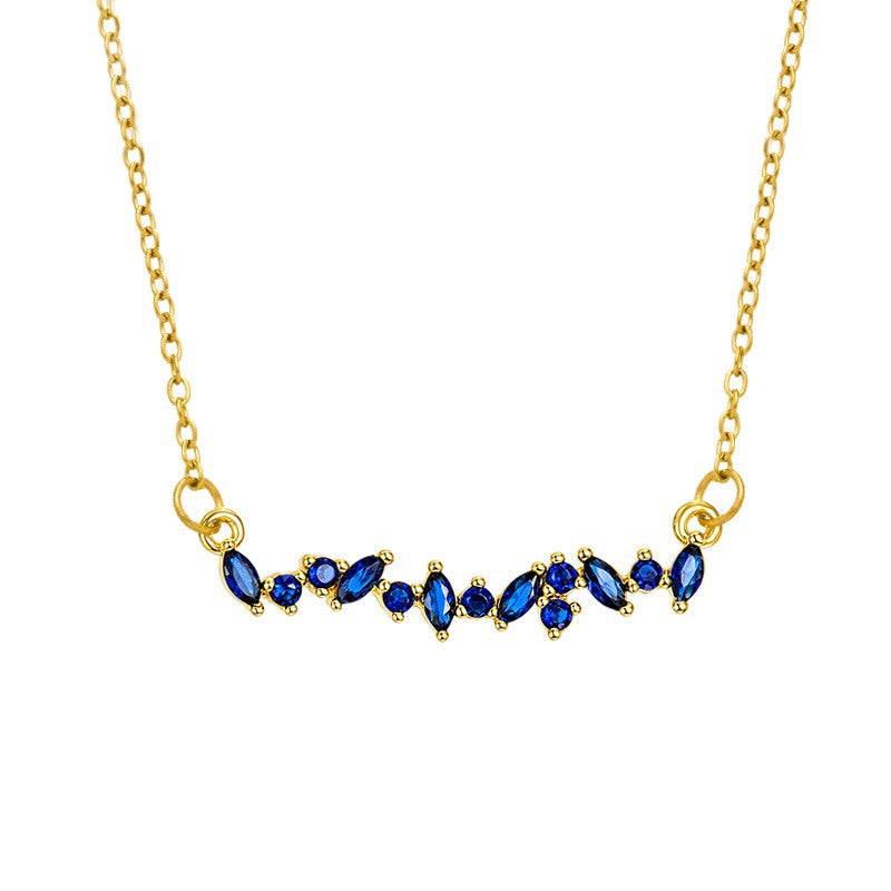 Dainty Marquise CZ Bar Necklace