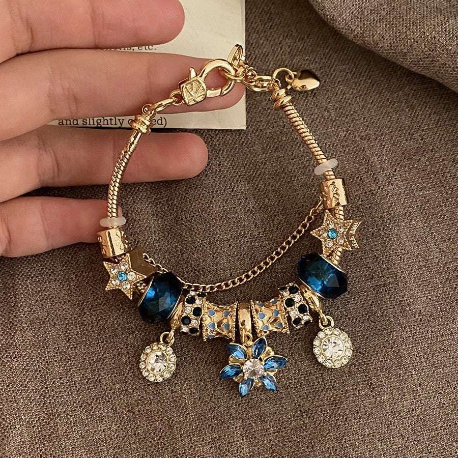Romantic Mixed Enamel Charm Bracelet Set