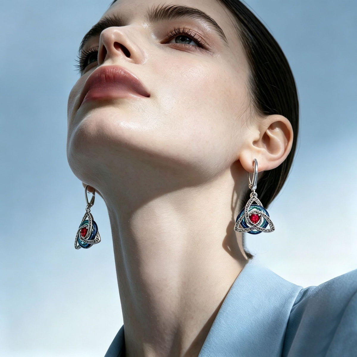Classy Celtic Knot Birthstone Drop Earrings