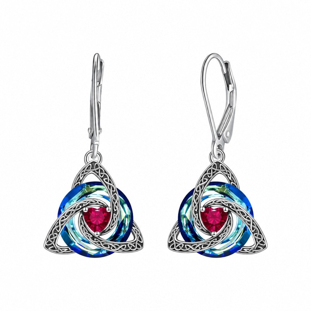 Classy Celtic Knot Birthstone Drop Earrings