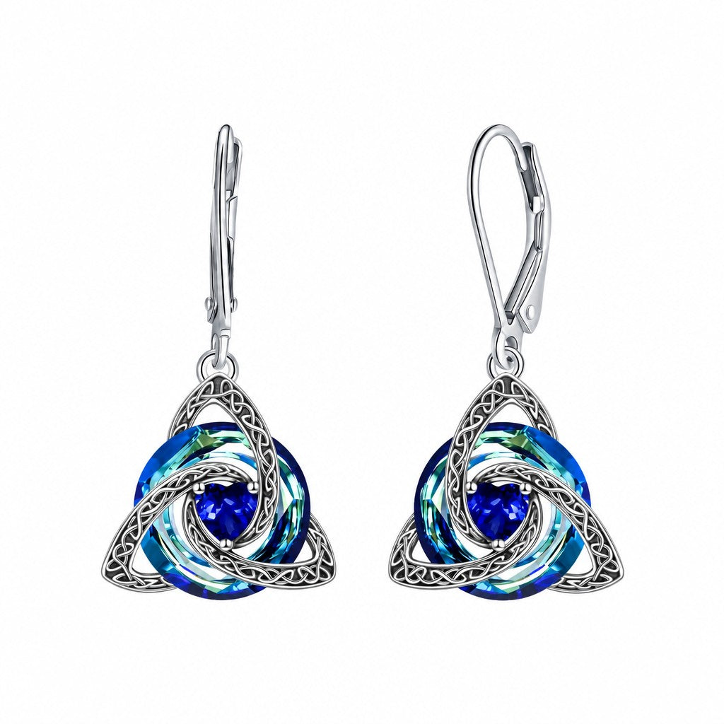 Classy Celtic Knot Birthstone Drop Earrings