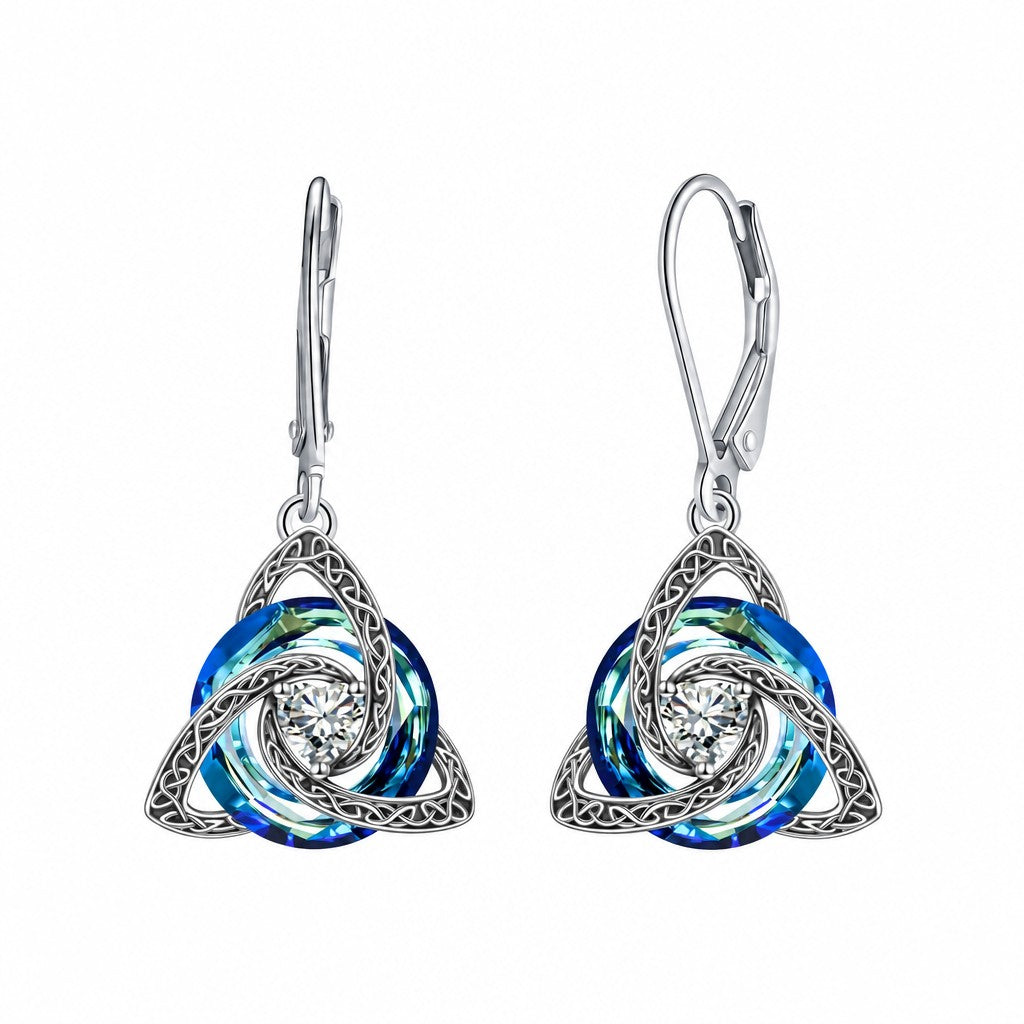 Classy Celtic Knot Birthstone Drop Earrings
