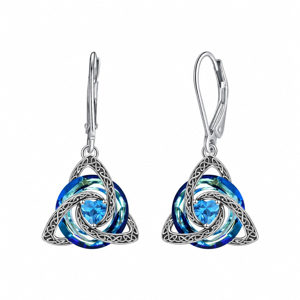 Classy Celtic Knot Birthstone Drop Earrings