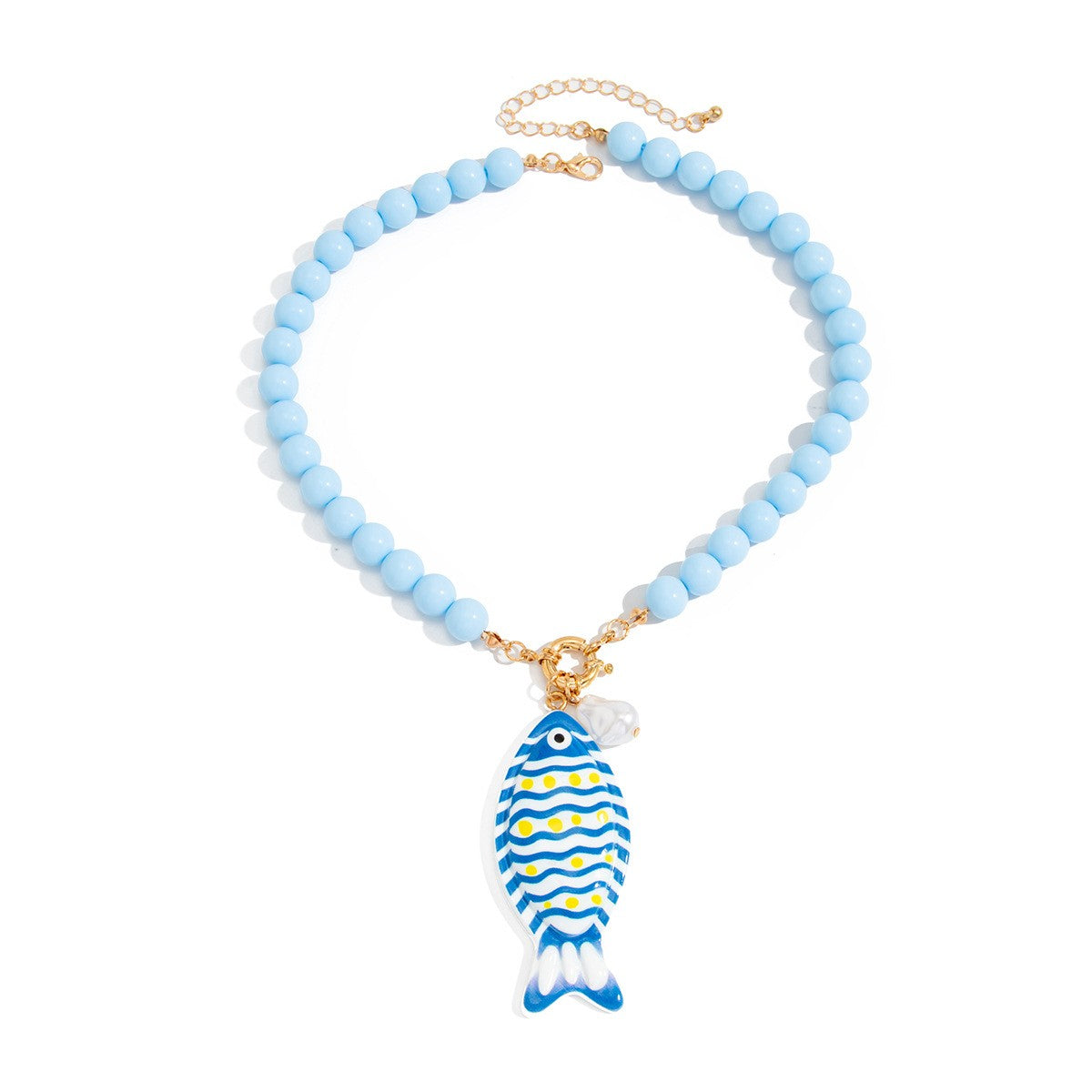Playful Acrylic Fish Beaded Necklace