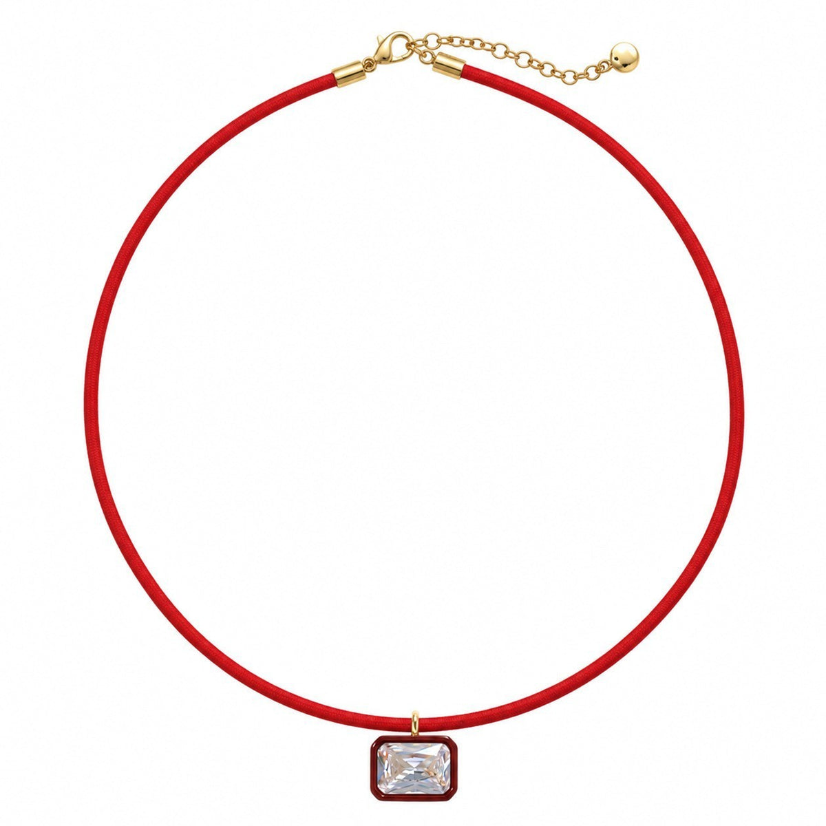 Colorful Geometric Cord Choker Necklace