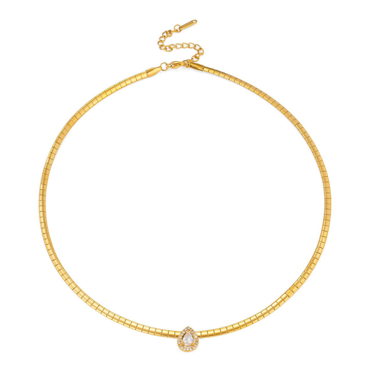 14k Dainty Layered Teardrop Choker Necklace