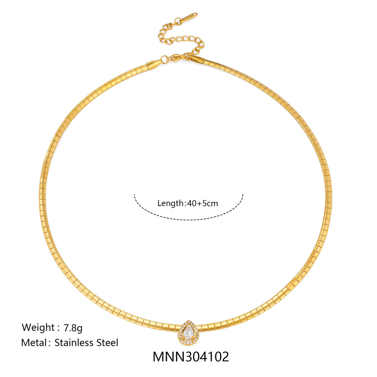 14k Dainty Layered Teardrop Choker Necklace