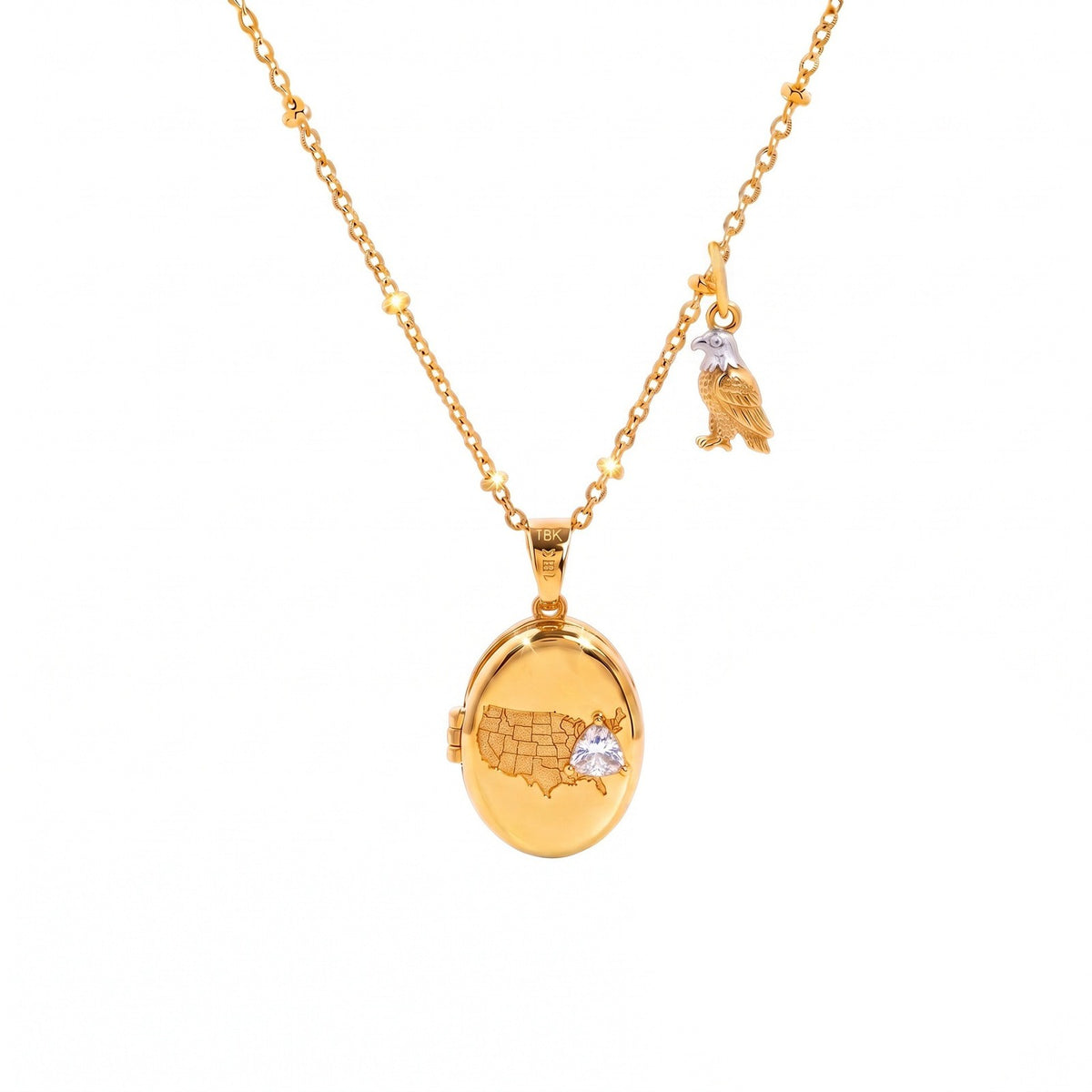 Dainty Map Locket Necklace Set