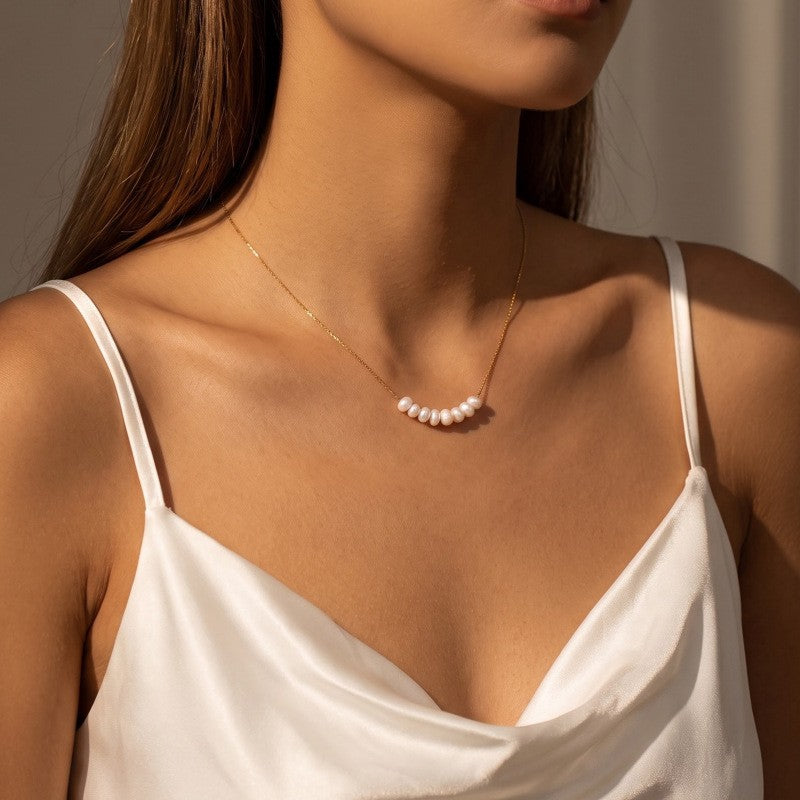 Dainty Faux Pearl Strand Necklace