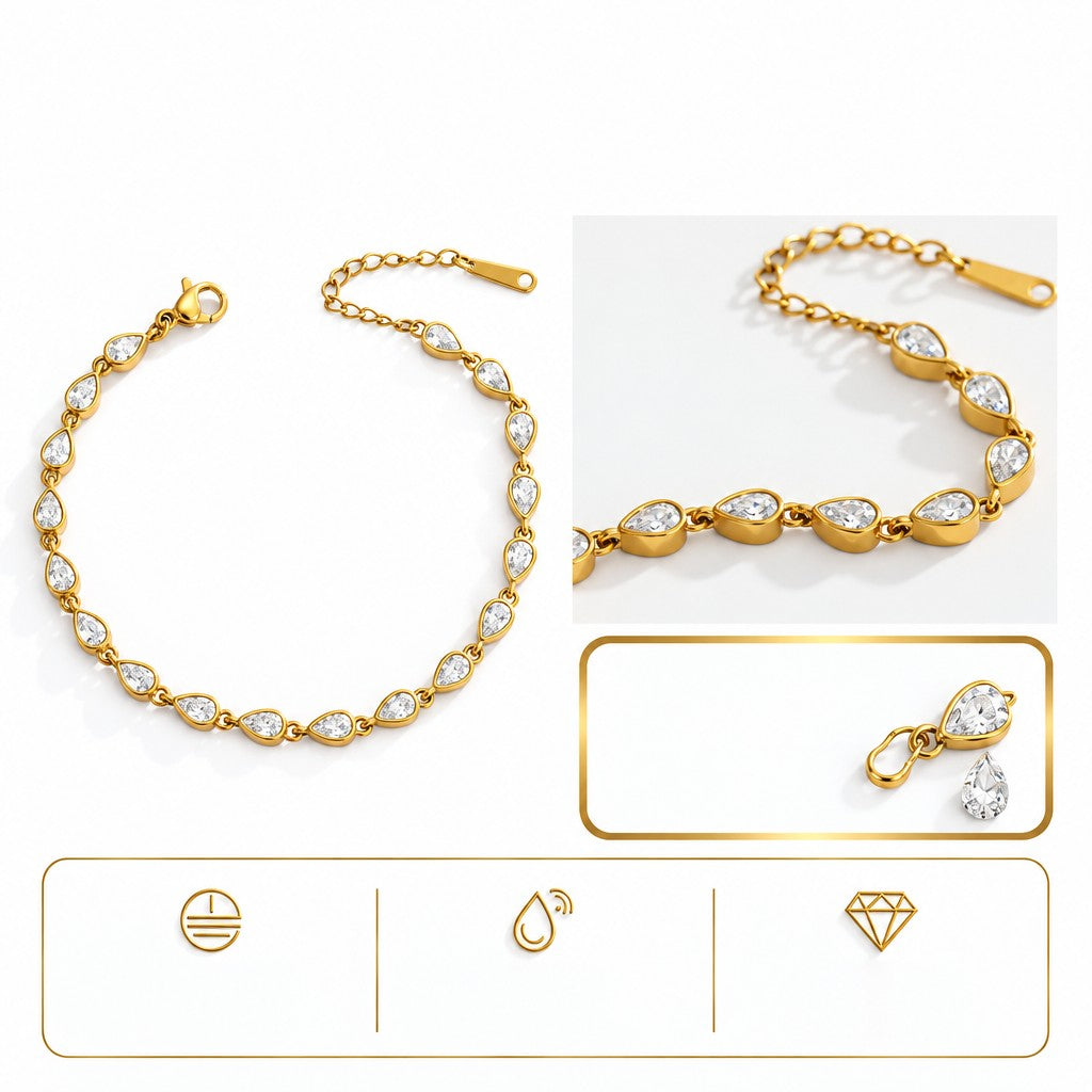 Classy Mixed Cut Cubic Zirconia Bracelet Set