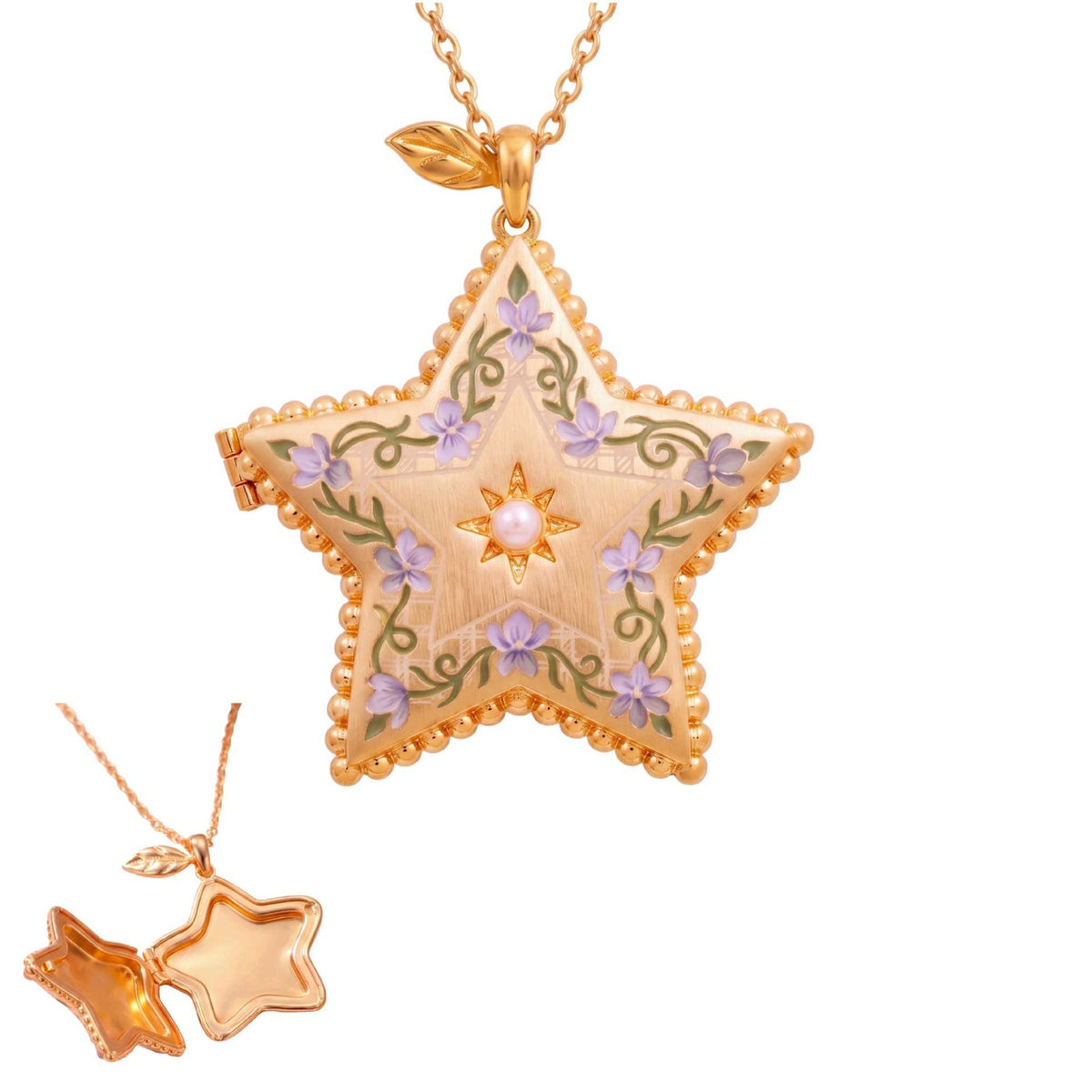 Romantic Enamel Floral Star Necklace