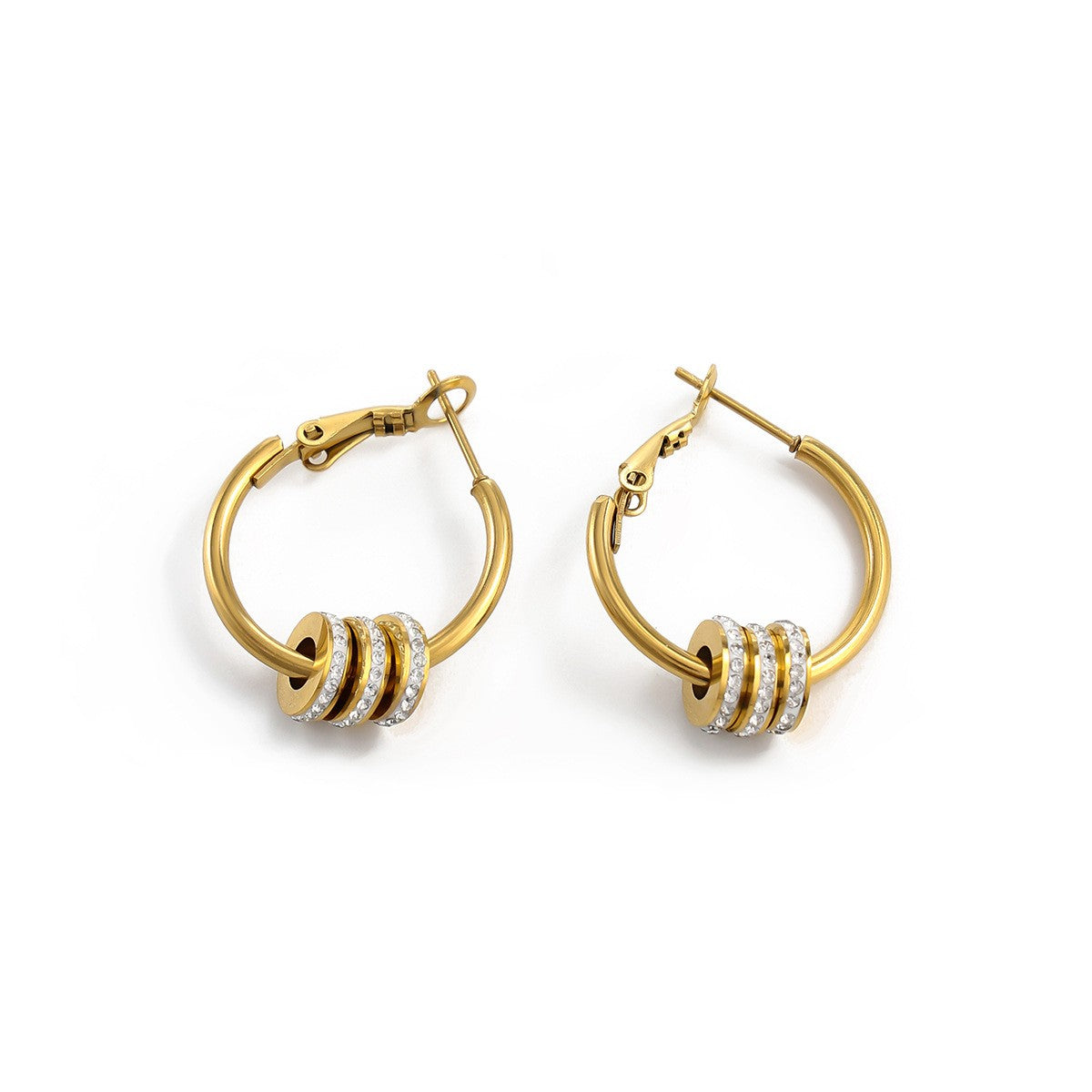 Classy Zirconia Spacer Hoop Earrings