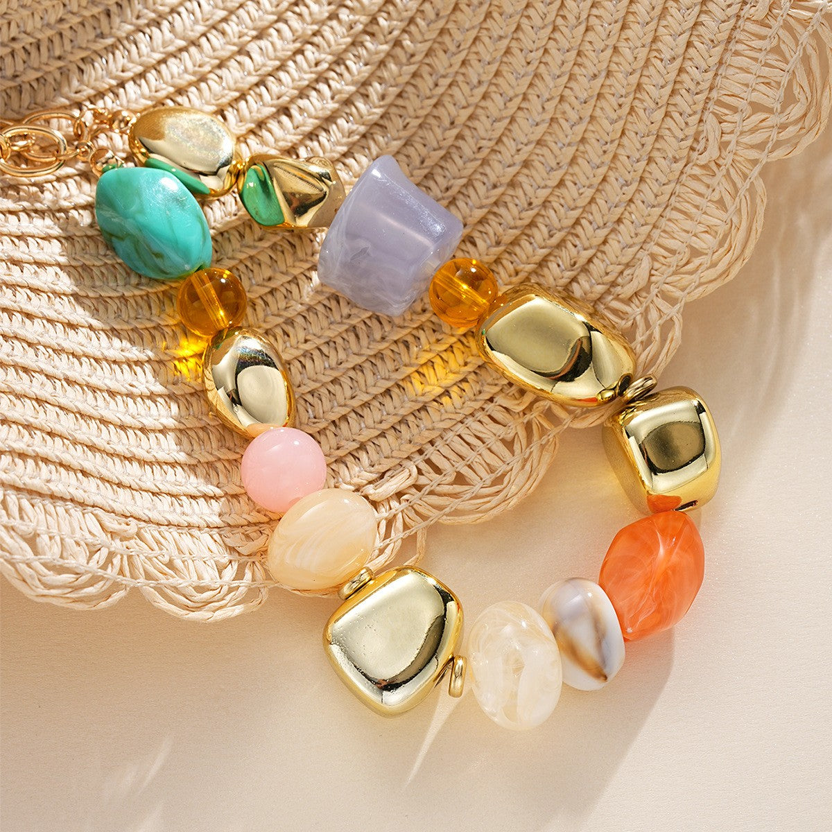 Boho Colorful Irregular Resin Bead Necklace