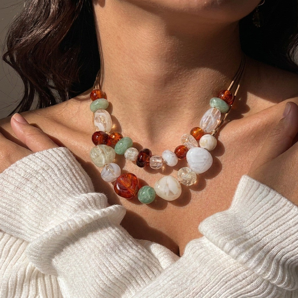 Boho Multi-Color Irregular Stone Necklace