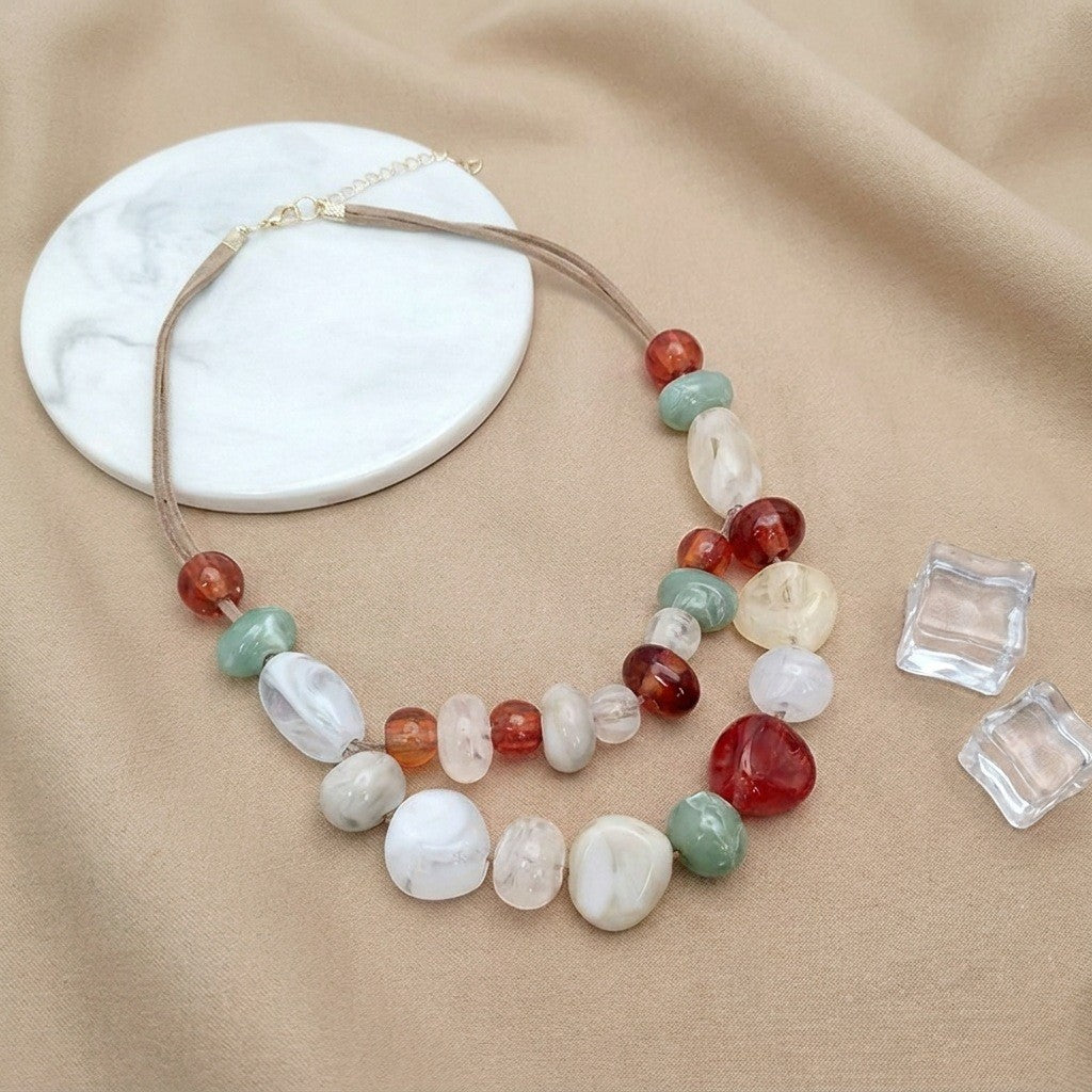 Boho Multi-Color Irregular Stone Necklace