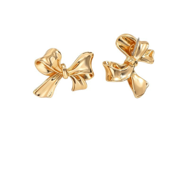 Classy Sculptural Bow Stud Earrings