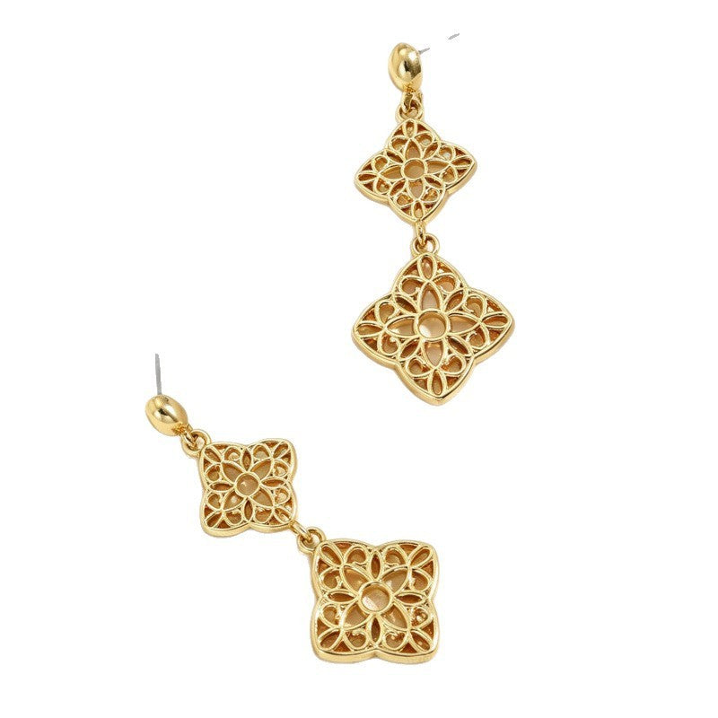 Classy Hollow Geometric Drop Earrings