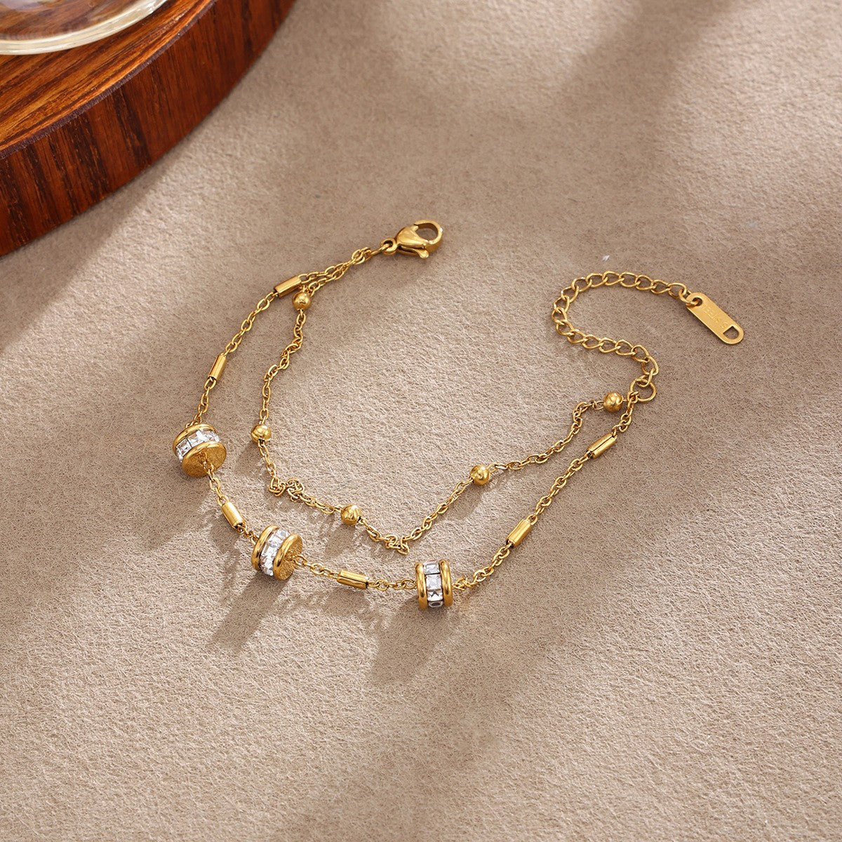 Classy Rhinestone Roller Chain Bracelet