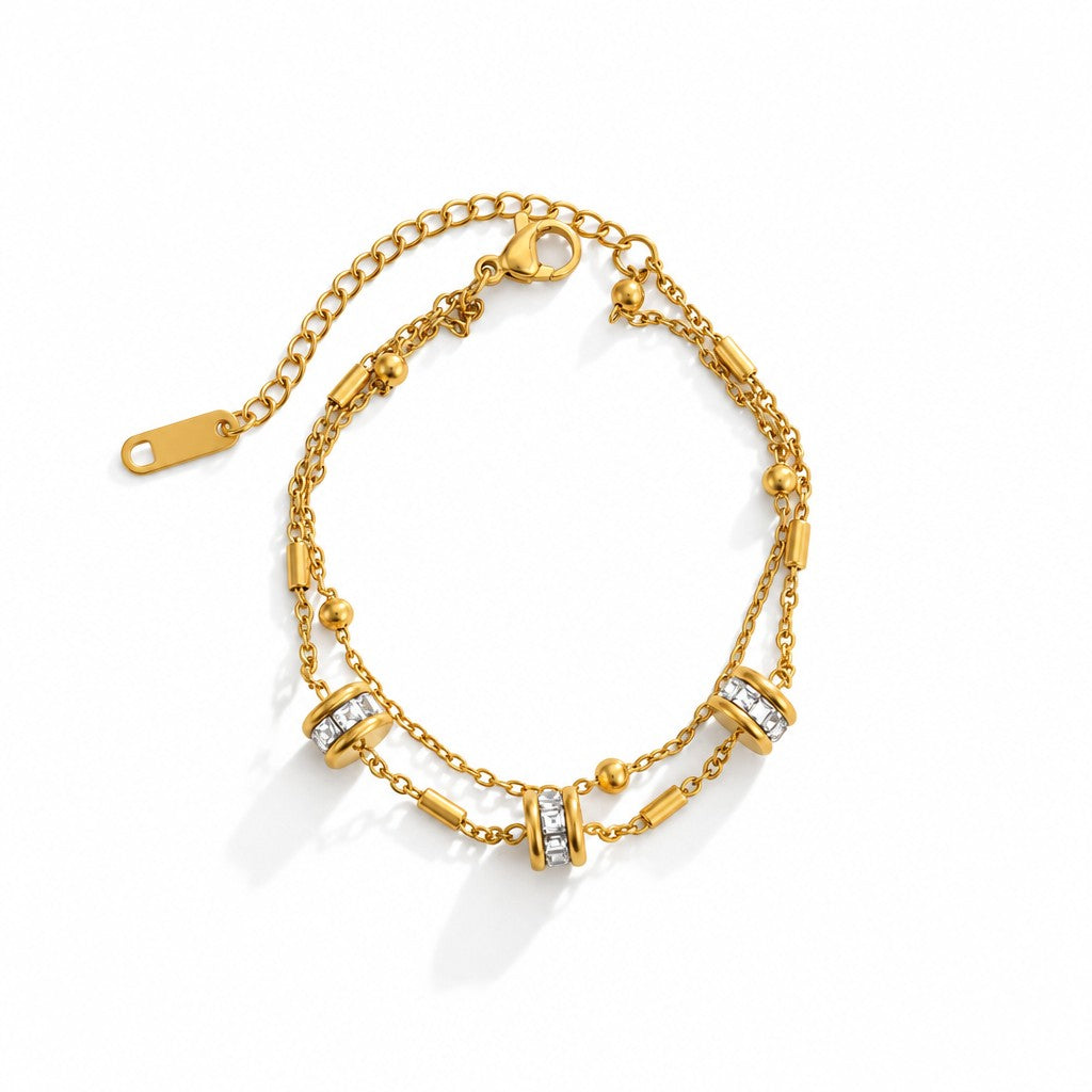 Classy Rhinestone Roller Chain Bracelet