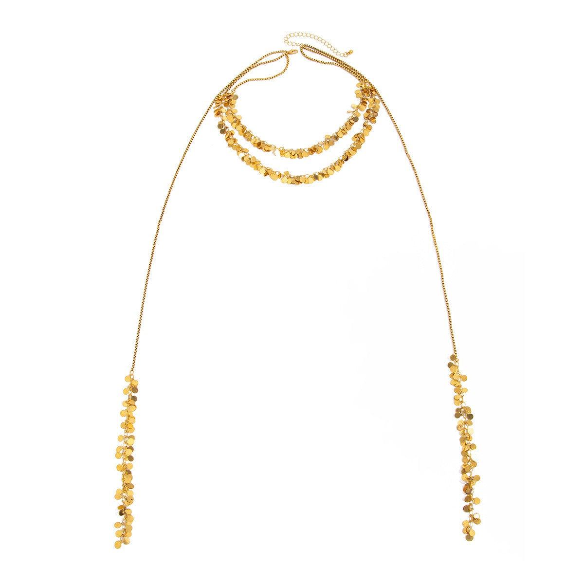 Boho Multi-Layer Disc Tassel Necklace
