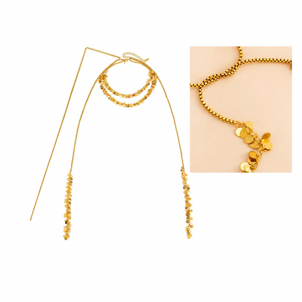 Boho Multi-Layer Disc Tassel Necklace