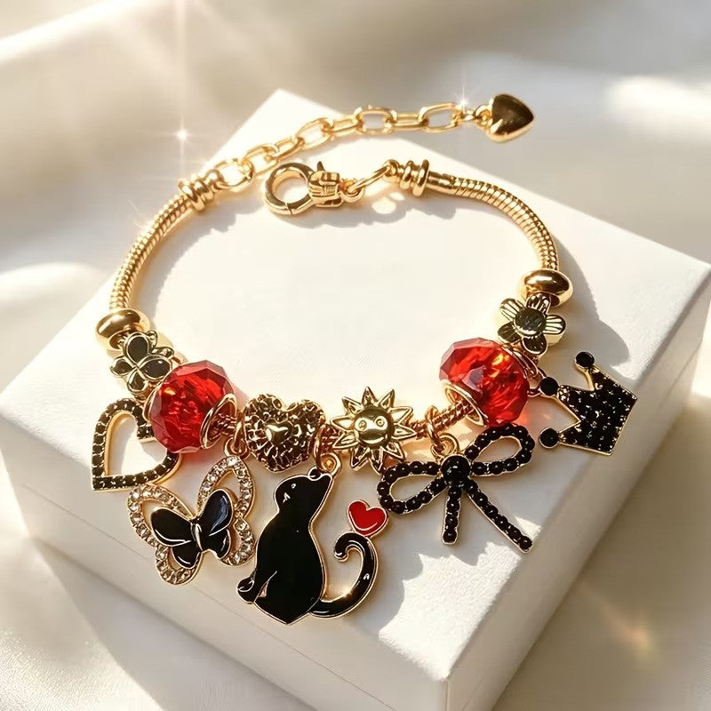 Romantic Ocean Starfish & Shell Charm Bracelet
