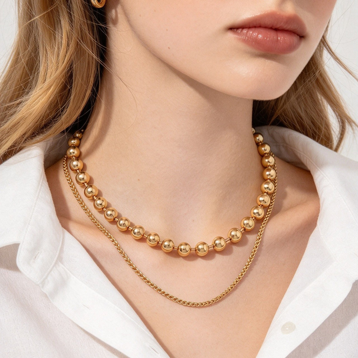 Classy Layered Ball Bead Necklace