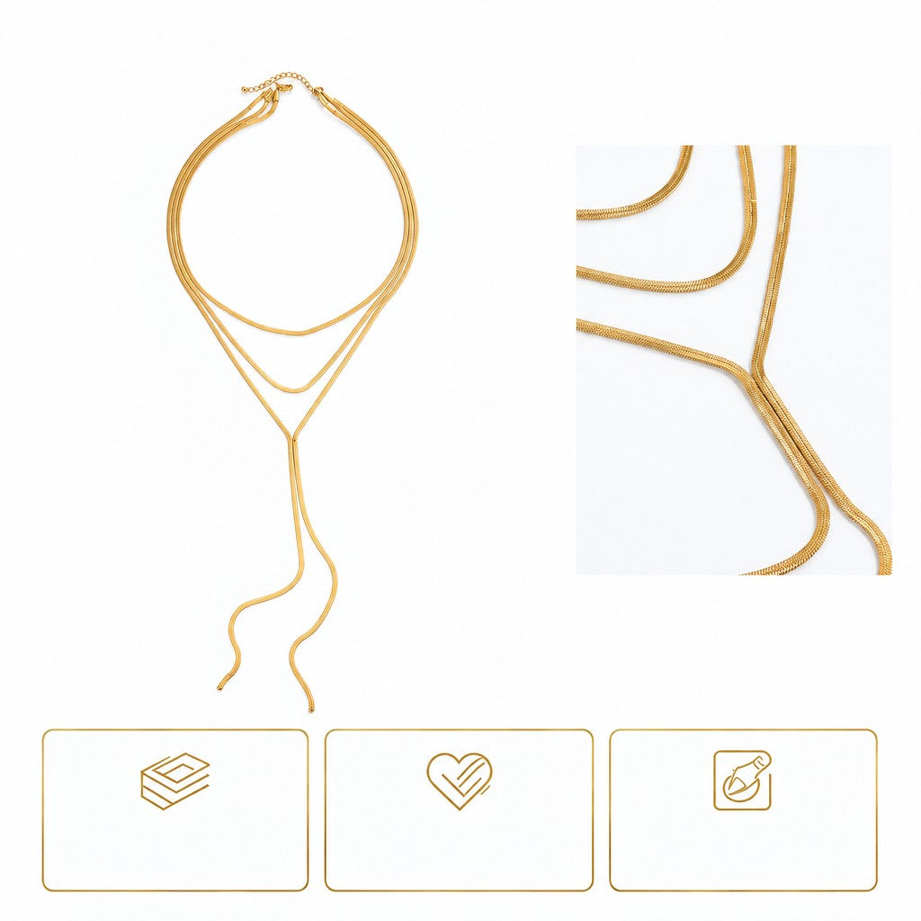 Classy Multi-Layer Snake Y-Necklace