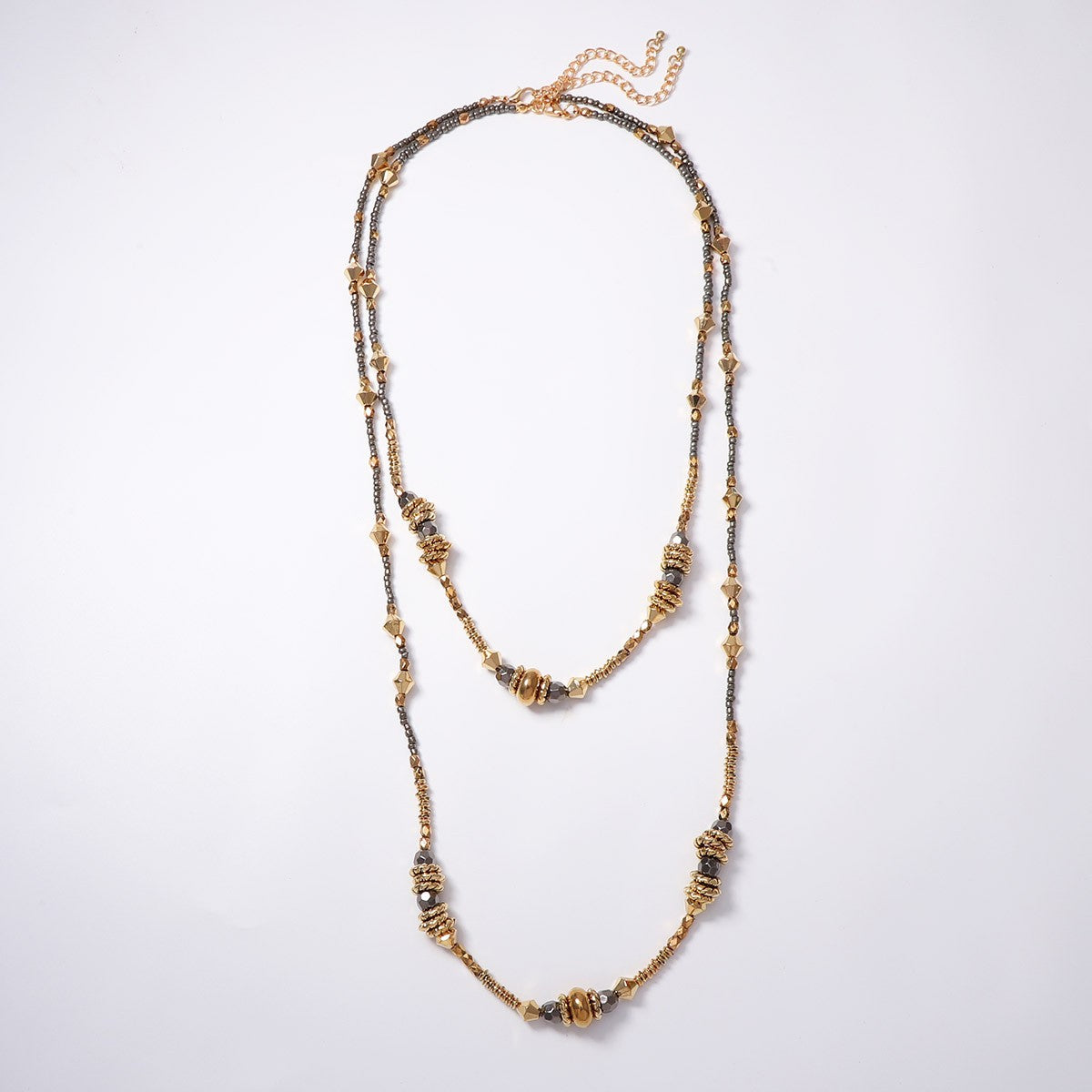 Boho Vintage Geometric Beaded Layered Necklace