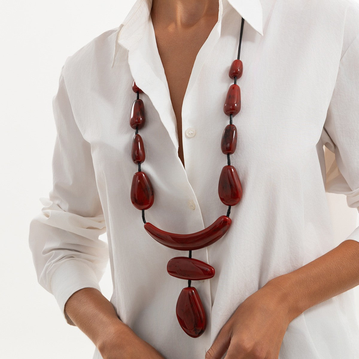 Boho Irregular Resin Statement Necklace