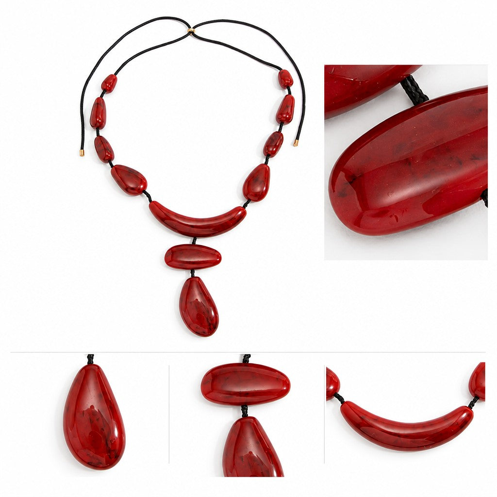 Boho Irregular Resin Statement Necklace