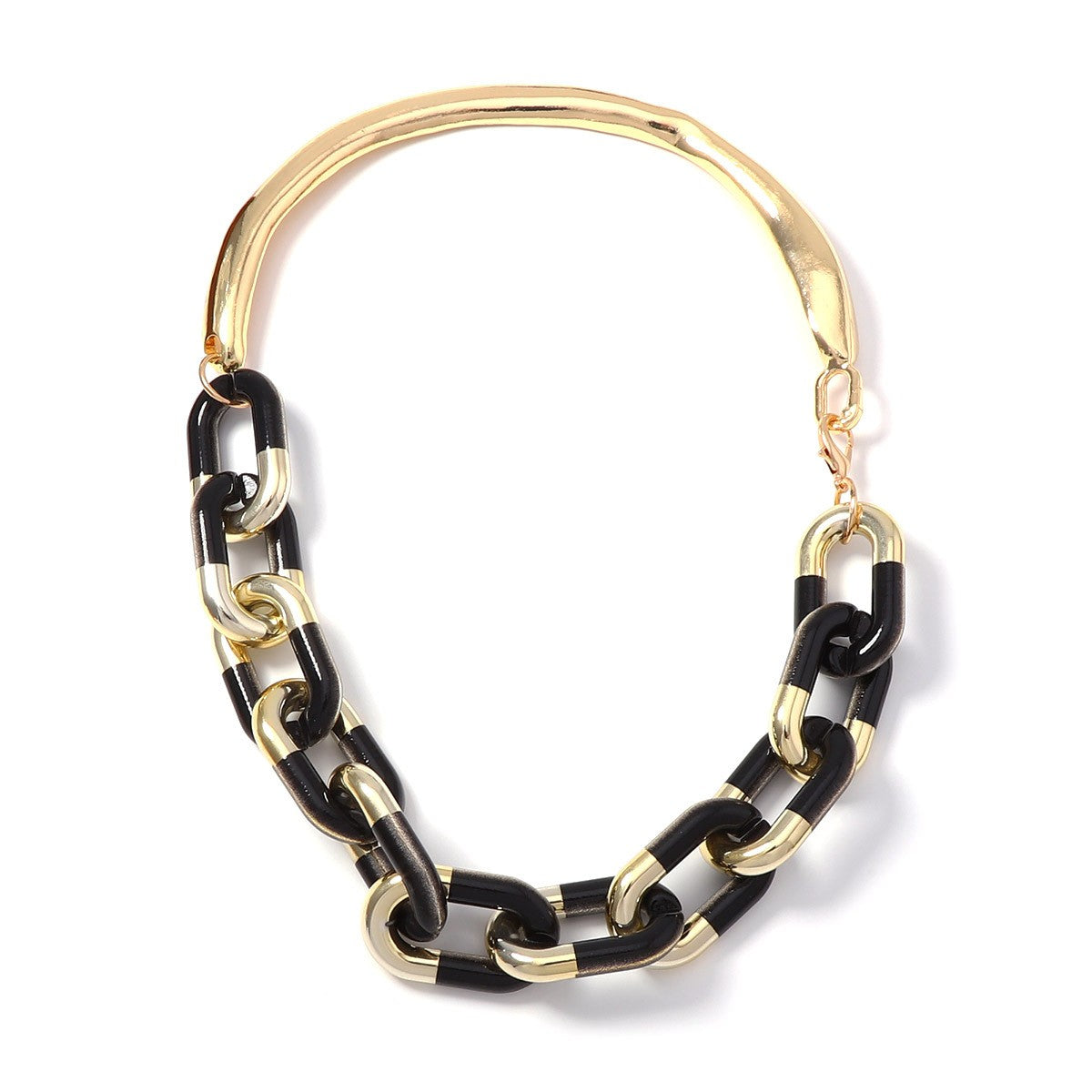 Vintage Red Geometric Chain Collar Necklace