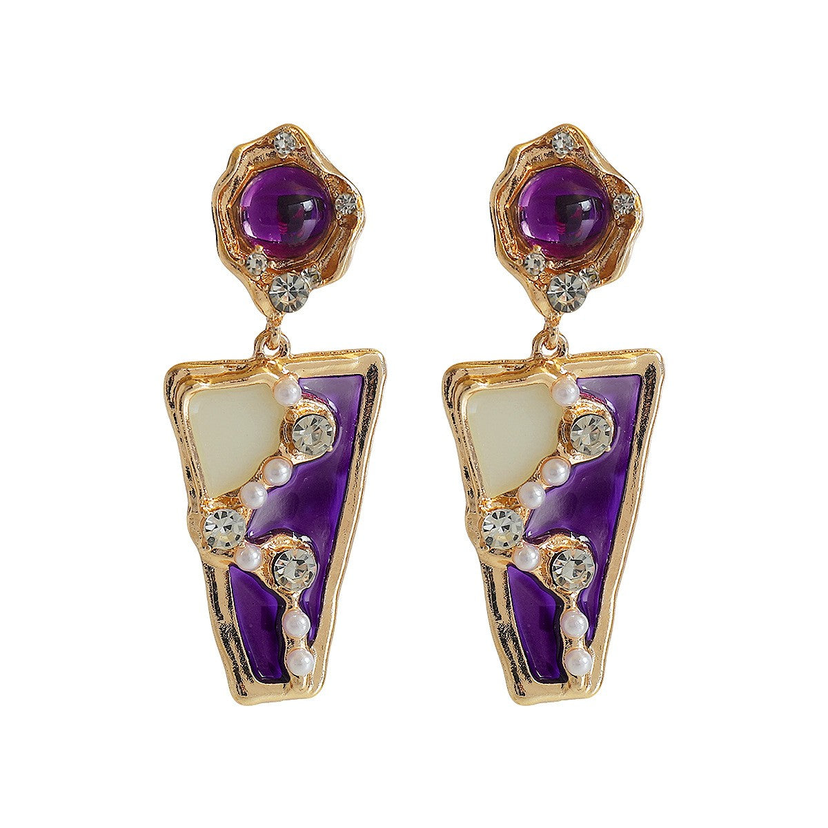 Classy Vintage Geometric Pearl Drop Earrings