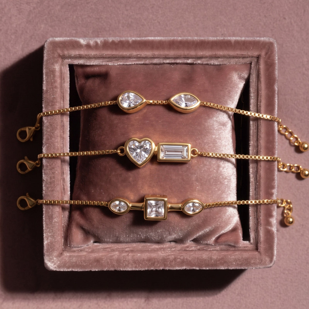 Dainty Mixed Shape Zirconia Bracelet