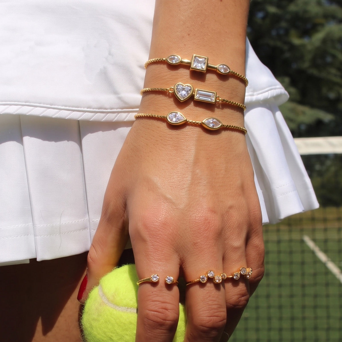 Dainty Mixed Shape Zirconia Bracelet